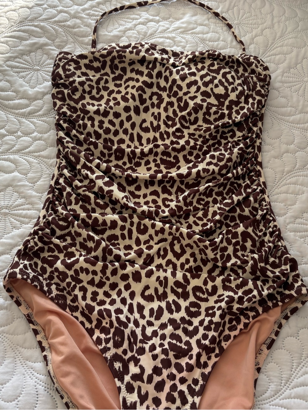 Women’s J. Crew Leopard Print One-Piece Swimsuit - Brown/Cream
